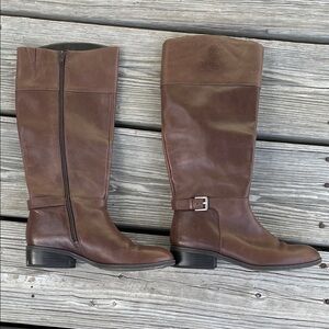 Ralph Lauren Brown Leather Knee-High Boots